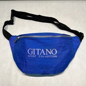 Vtg Gitano Sport Collection Belly Bag 80s 90s Fanny Waist Pack Blue Large Zip Po